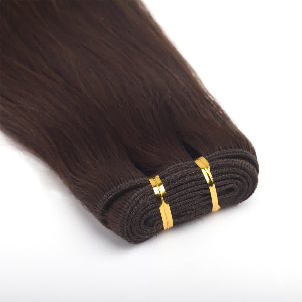 Human Hair #4 Medium Brown Straight Bundles