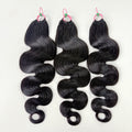Natural Black Body Wave Feather Crochet Human Hair