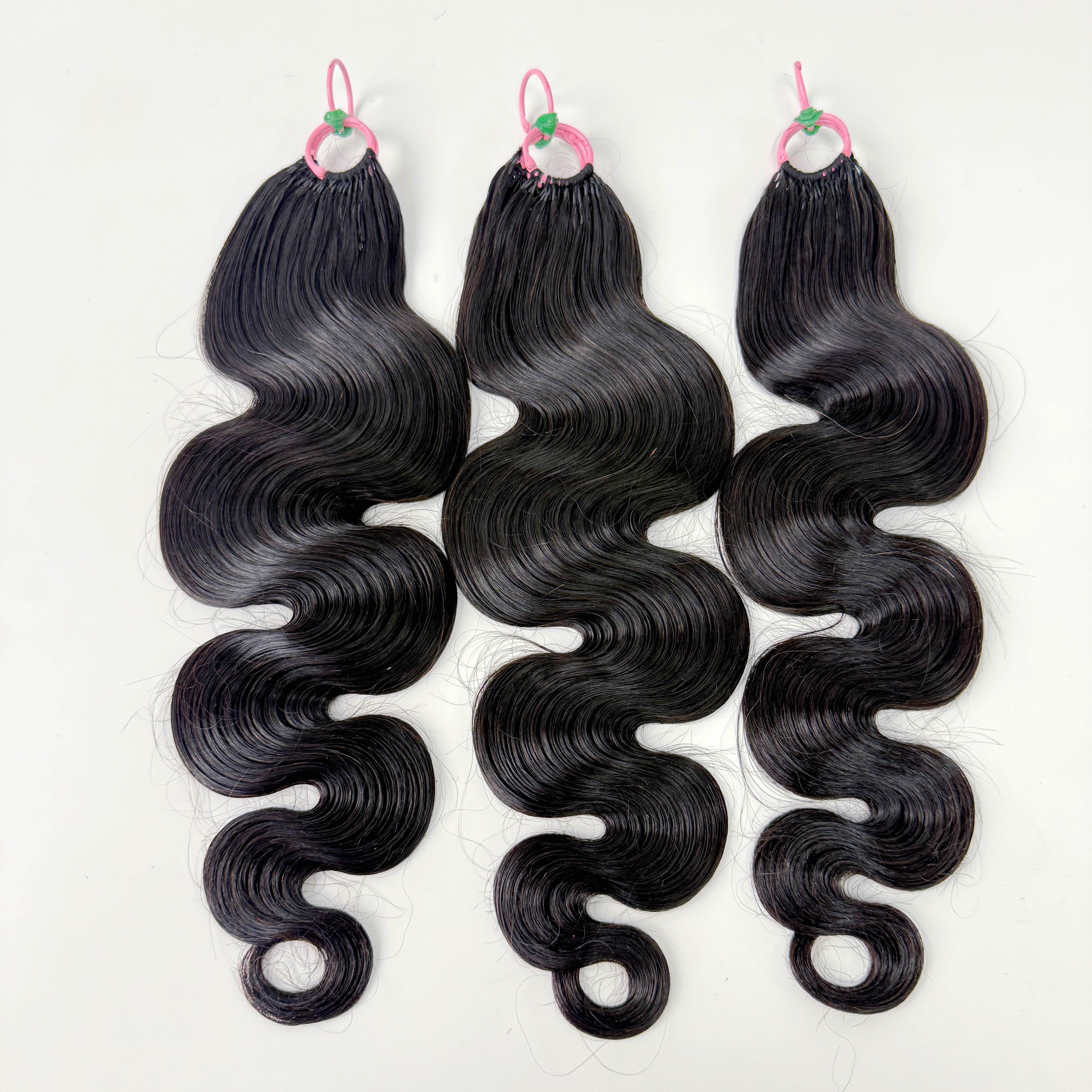 Natural Black Body Wave Feather Crochet Human Hair