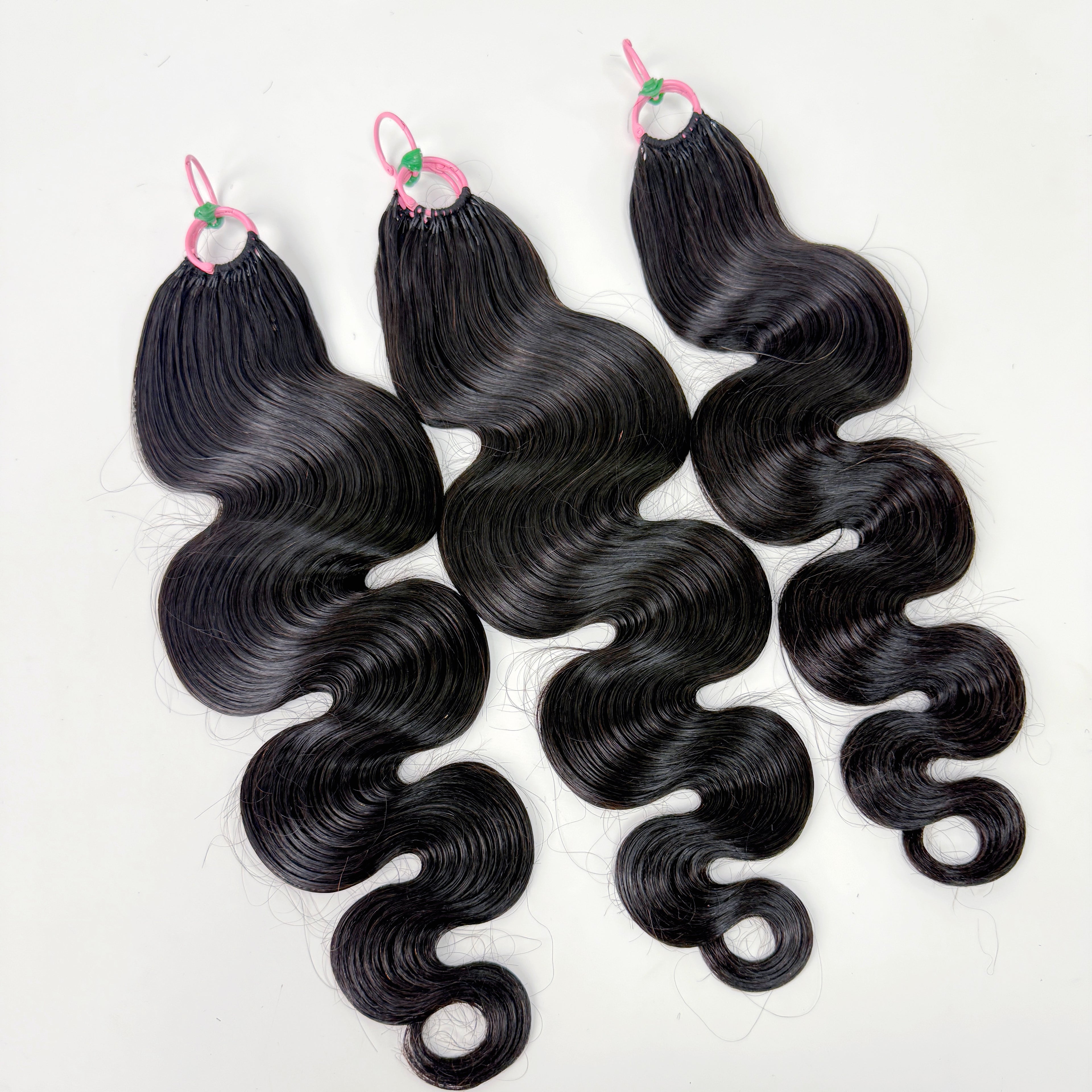 Natural Black Body Wave Feather Crochet Human Hair