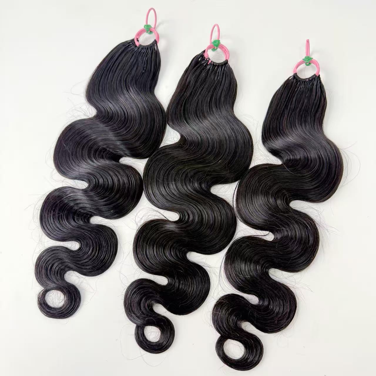 Natural Black Body Wave Feather Crochet Human Hair