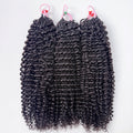 Natural Black Jerry Curly Feather Crochet Human Hair