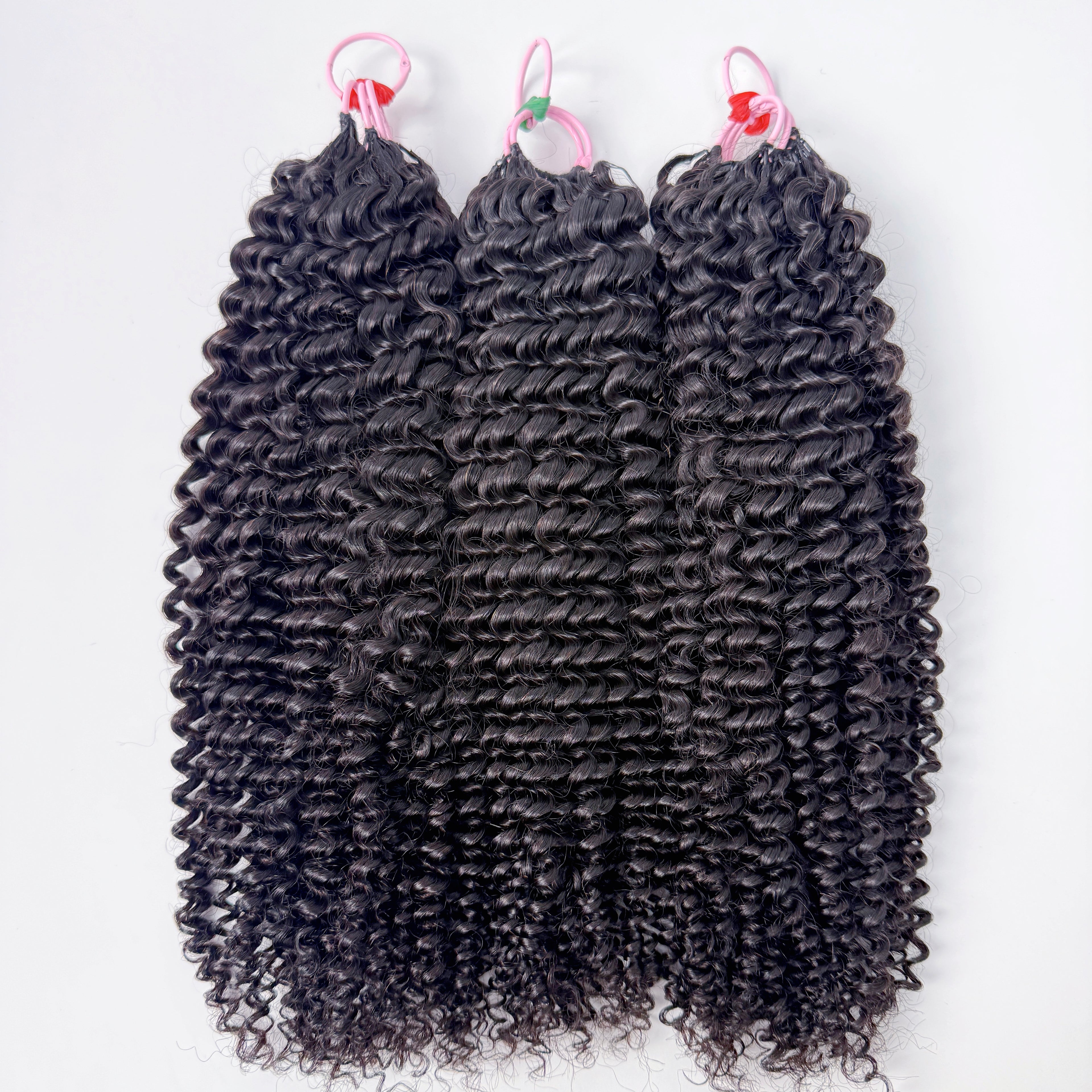 Natural Black Jerry Curly Feather Crochet Human Hair