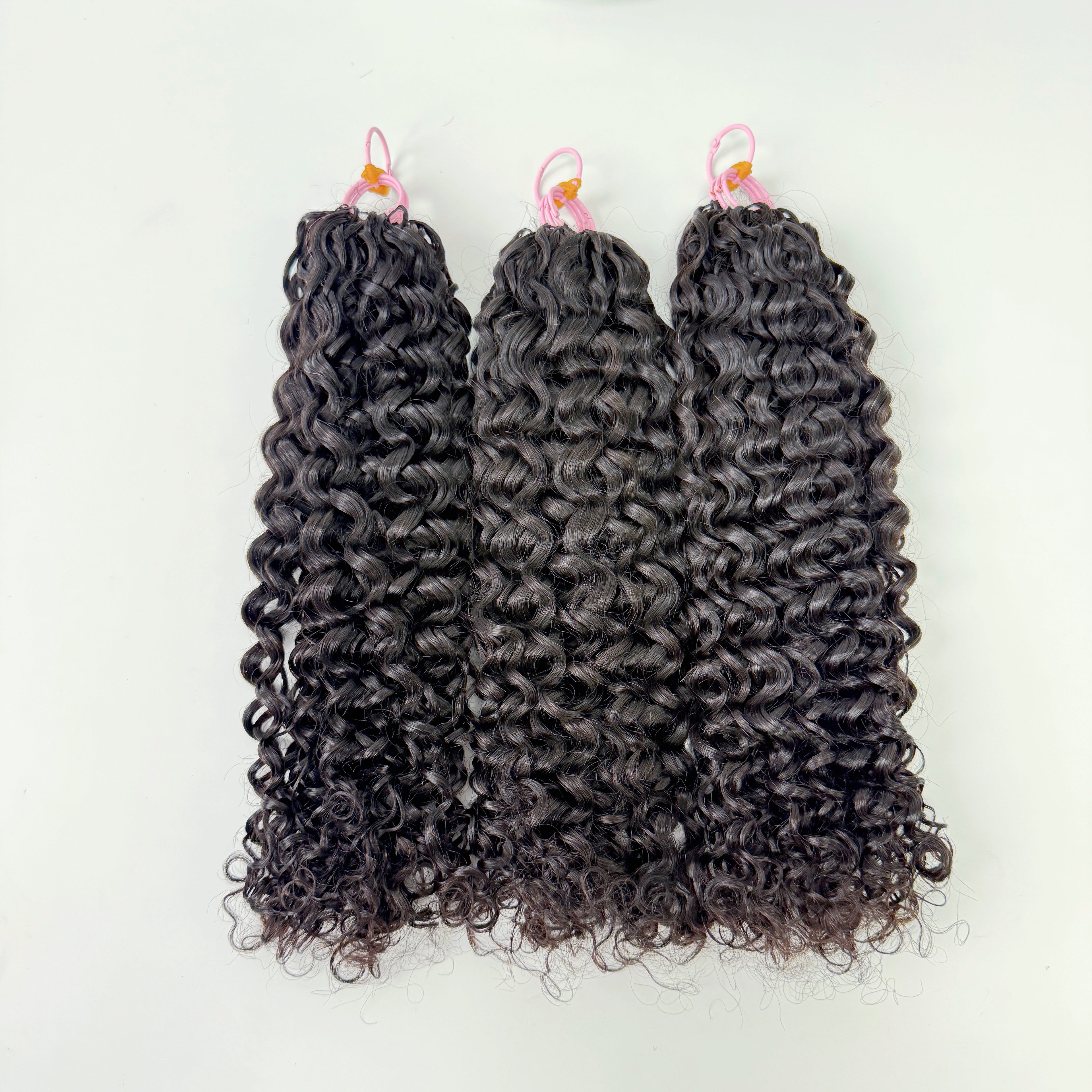 Natural Black Water Wave Feather Crochet Human Hair