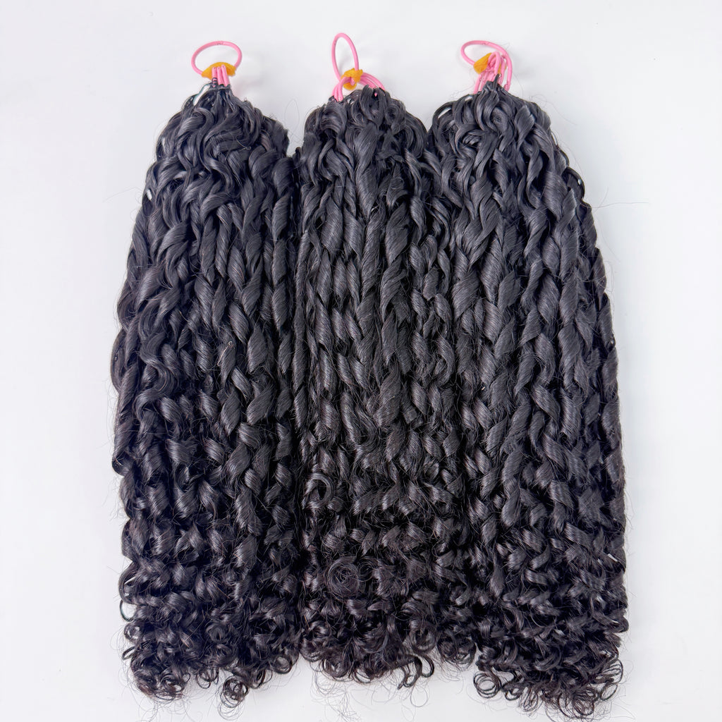 Natural Black Pixie Feather Crochet Human Hair