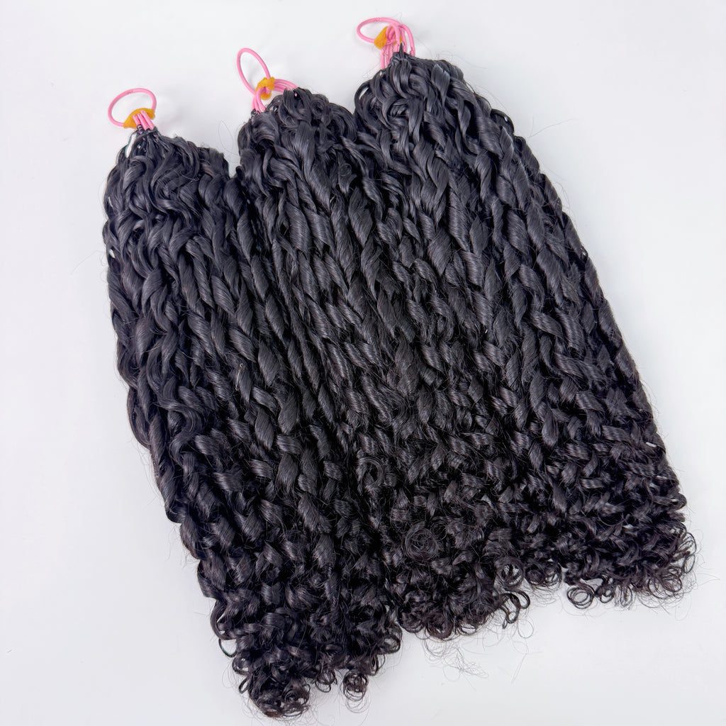 Natural Black Pixie Feather Crochet Human Hair