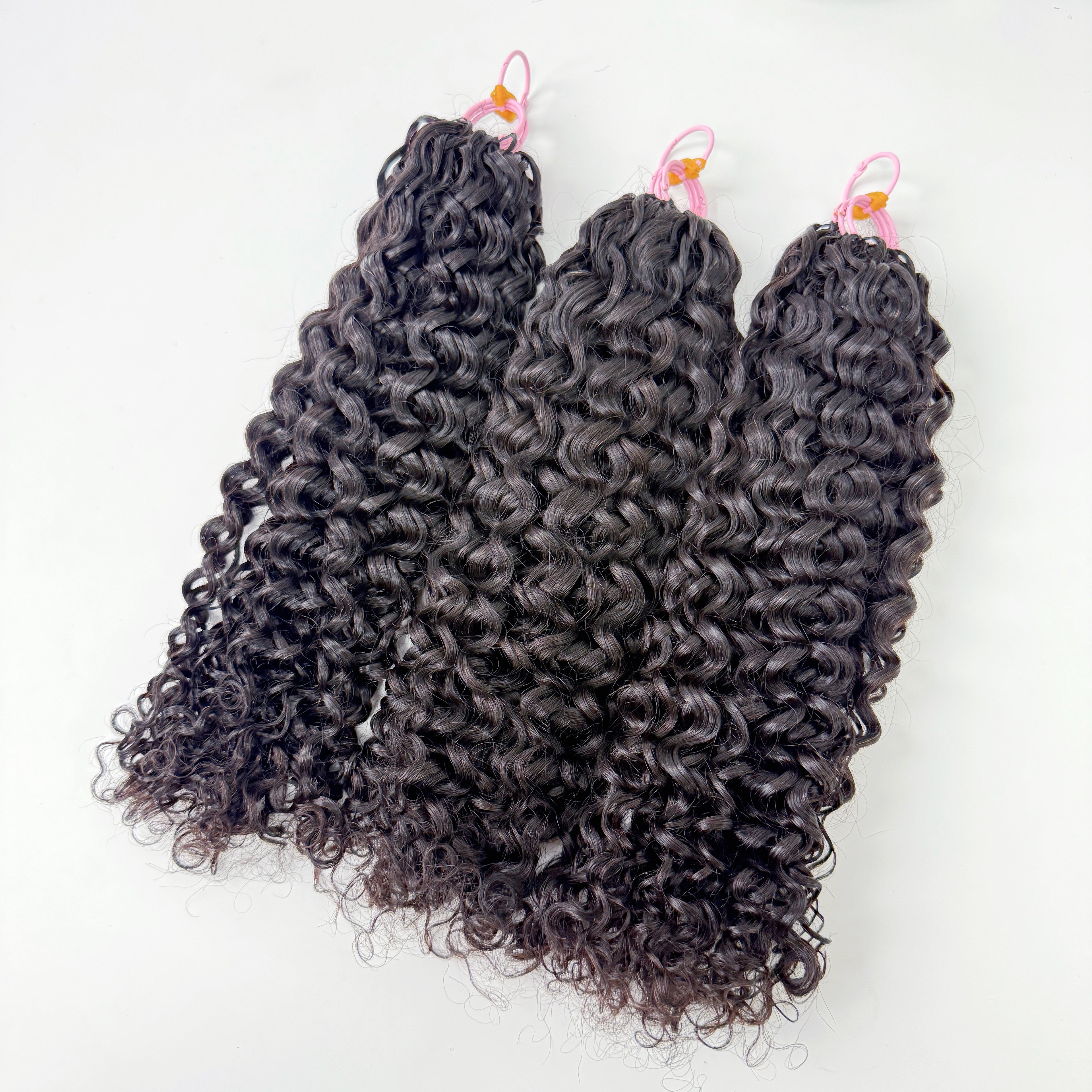 Natural Black Water Wave Feather Crochet Human Hair