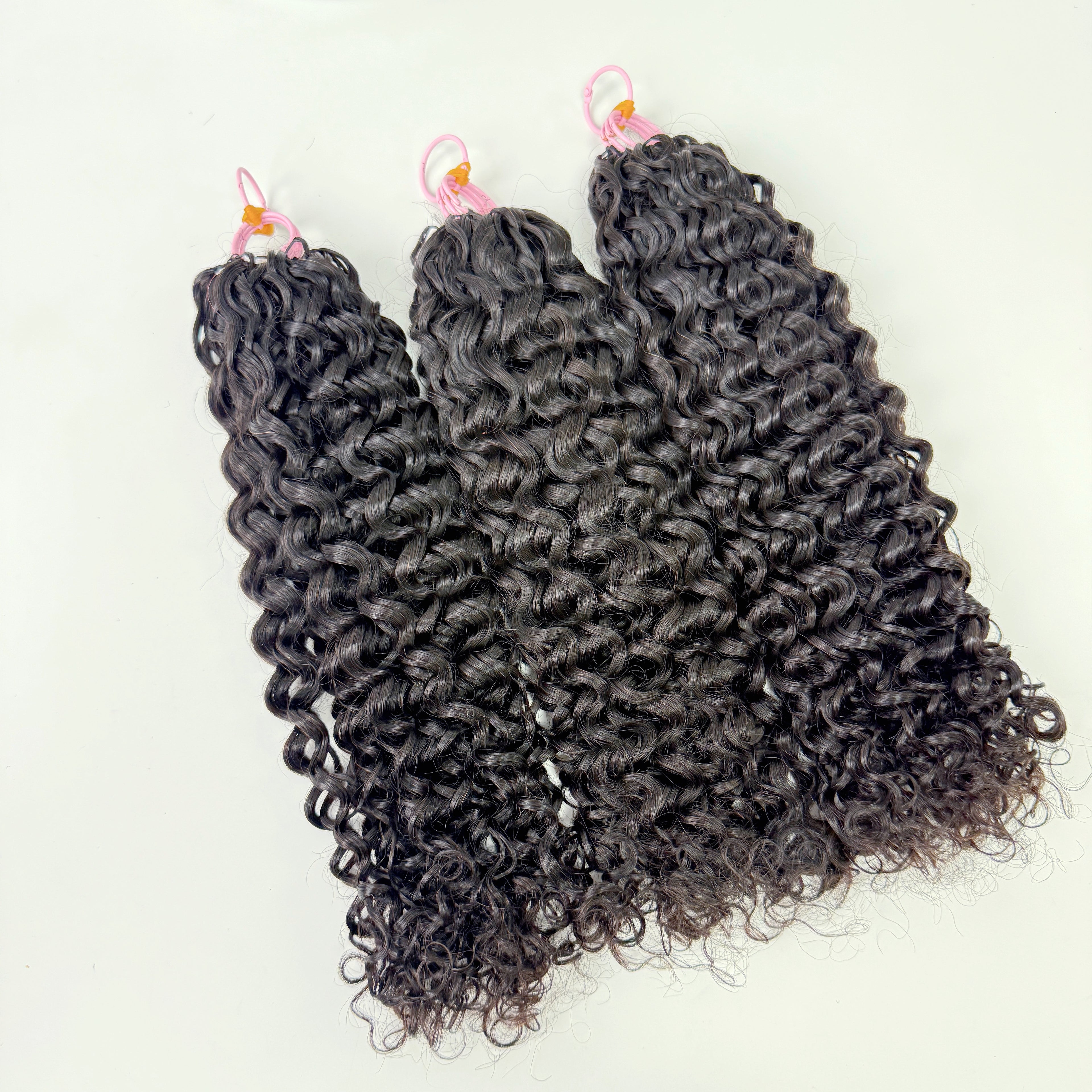 Natural Black Water Wave Feather Crochet Human Hair